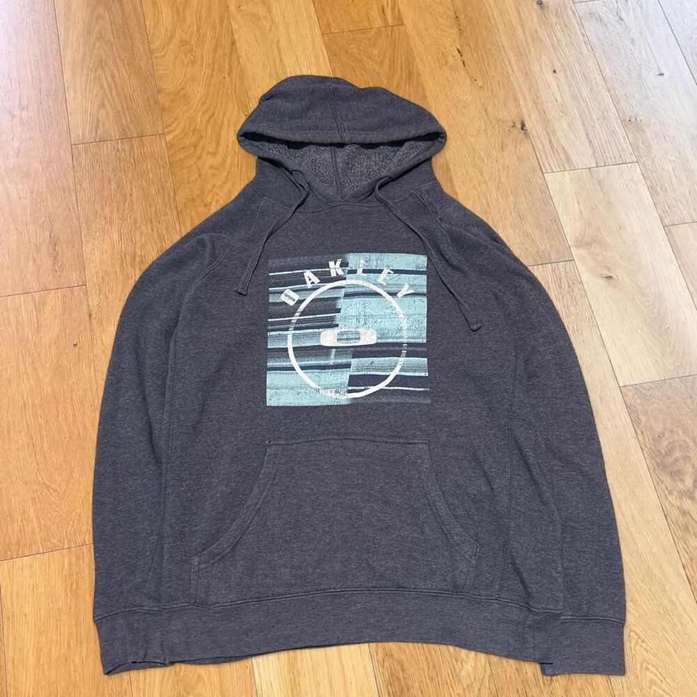 2000s Oakley Graphic Logo Fleece Hoodie Lightweight Men Size Large